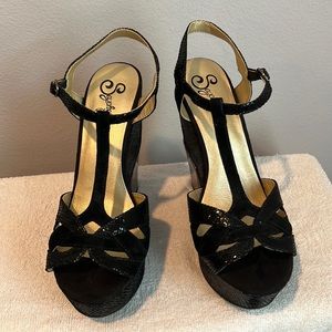 Seychelles leather platform heels (black)